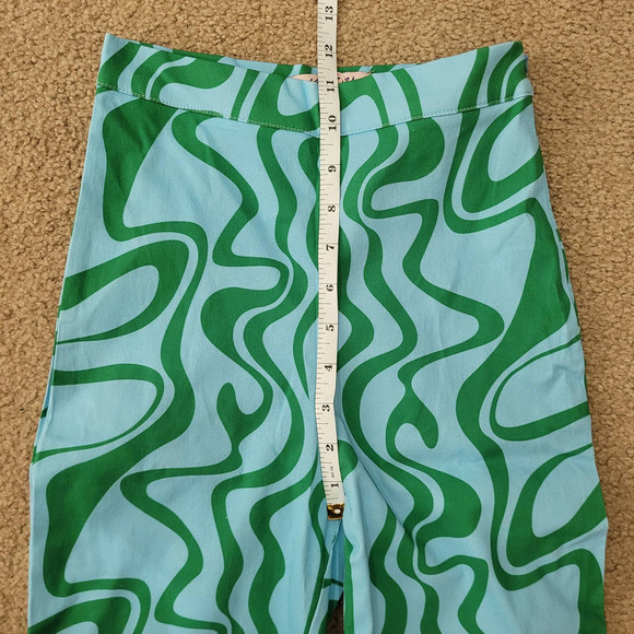 NWT VRG GRL Cruise Control Blue & Green Retro Cropped Pants. Size 4/US 0 - Picture 8 of 12